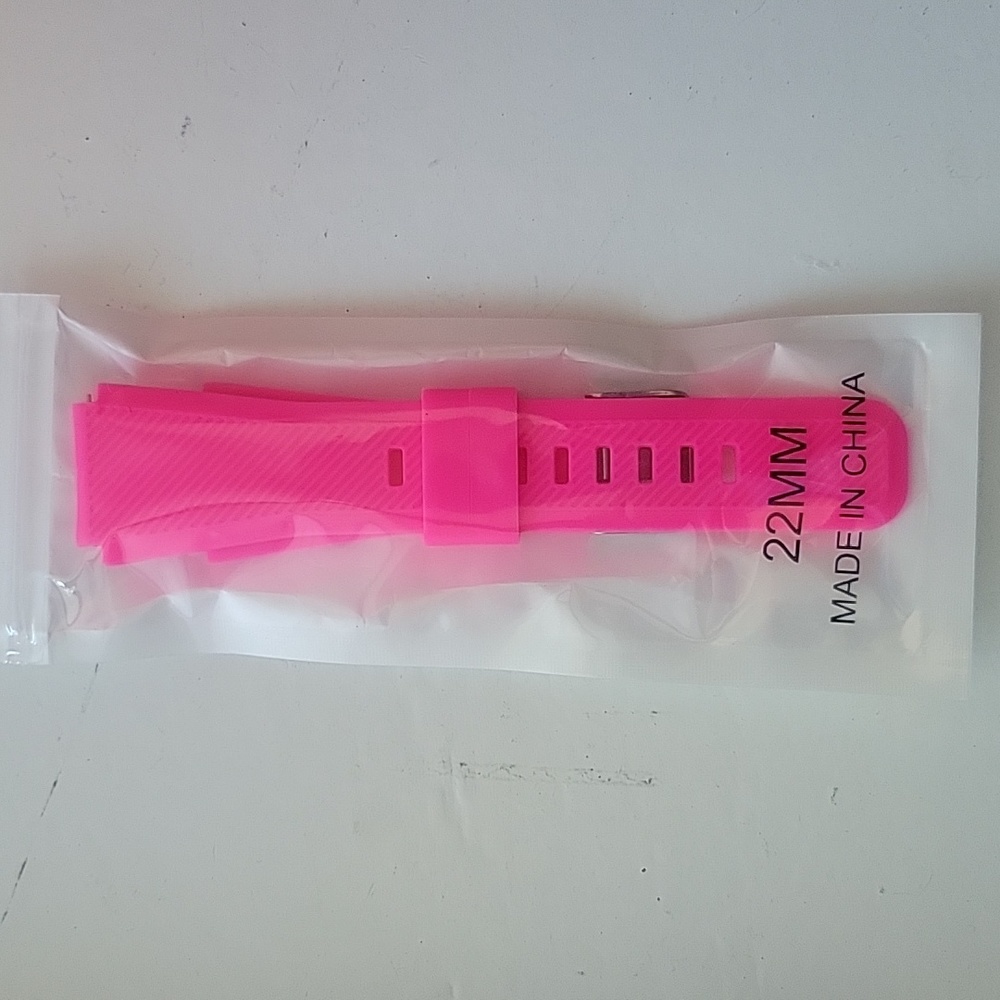 Brand new hot pink silicone 22mm watch band